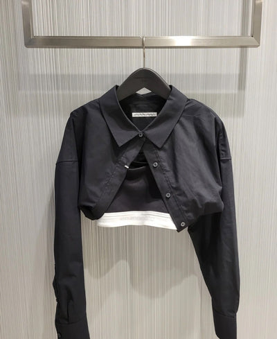 AW 23 new 2-piece ultra-short shirt set