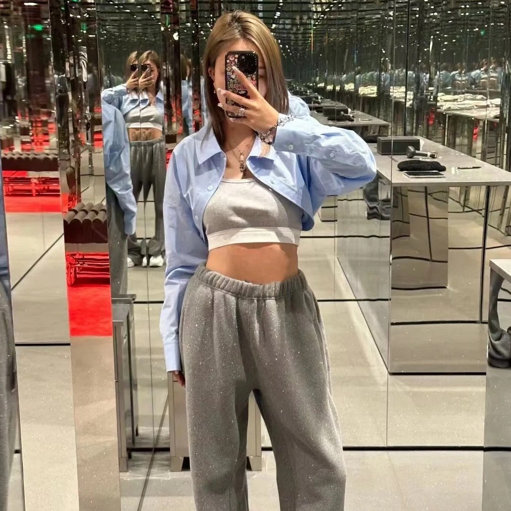 AW 23 new 2-piece ultra-short shirt set