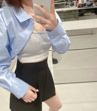 AW 23 new 2-piece ultra-short shirt set