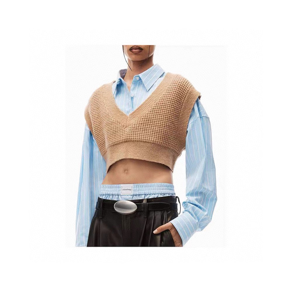 WA new patchwork long-sleeved shirt