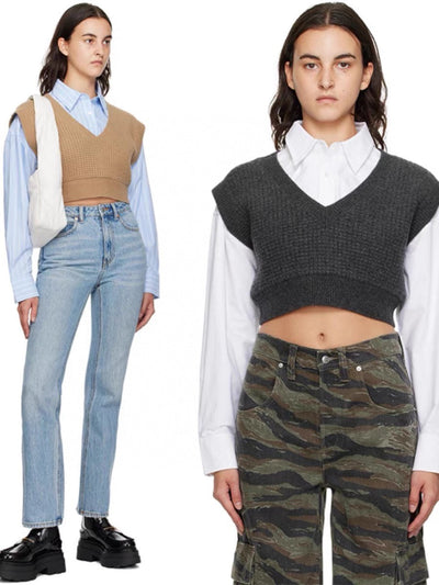 WA new patchwork long-sleeved shirt