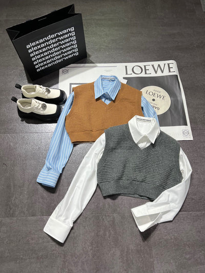 WA new patchwork long-sleeved shirt
