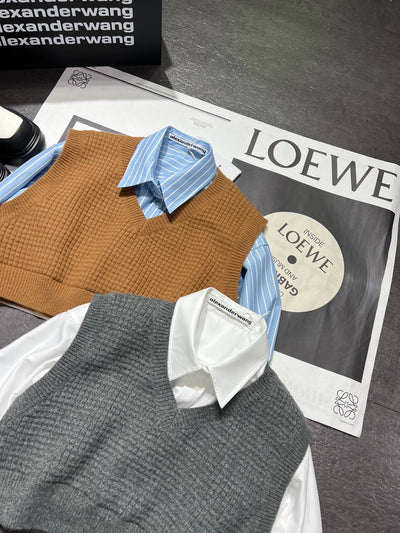 WA new patchwork long-sleeved shirt