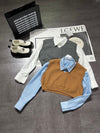 WA new patchwork long-sleeved shirt
