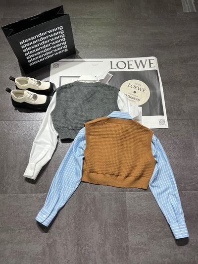 WA new patchwork long-sleeved shirt