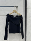 AW 23 new irregular slanted shoulder bottoming shirt