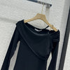 AW 23 new irregular slanted shoulder bottoming shirt