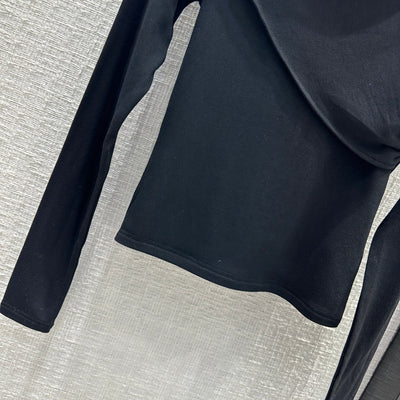 AW 23 new irregular slanted shoulder bottoming shirt