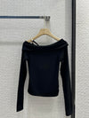AW 23 new irregular slanted shoulder bottoming shirt