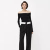 AW 23 new irregular slanted shoulder bottoming shirt