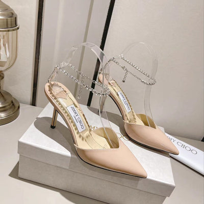 JC 23 patent leather rhinestone high heel sandals