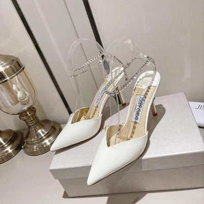 JC 23 patent leather rhinestone high heel sandals