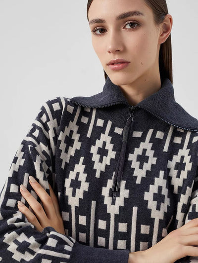 BRU* 23 autumn and winter jacquard wool top