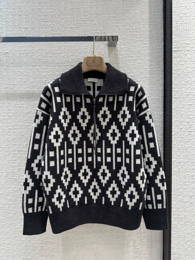 BRU* 23 autumn and winter jacquard wool top