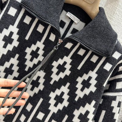 BRU* 23 autumn and winter jacquard wool top