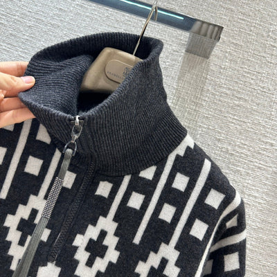 BRU* 23 autumn and winter jacquard wool top