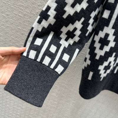 BRU* 23 autumn and winter jacquard wool top