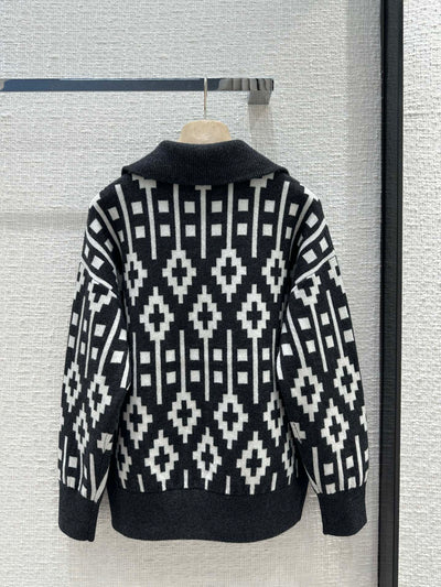 BRU* 23 autumn and winter jacquard wool top