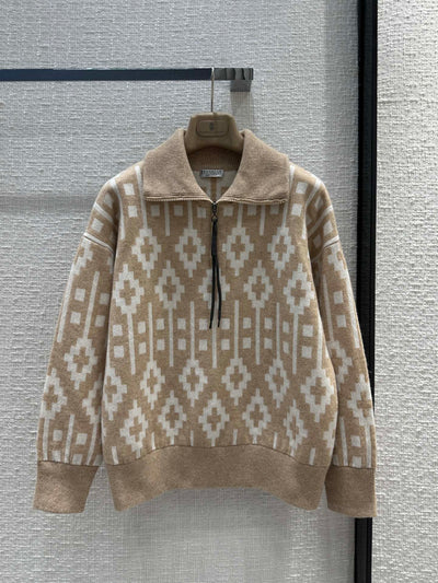 BRU* 23 autumn and winter jacquard wool top