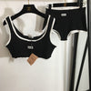 MI* new sports bra set elastic vest + boxer briefs