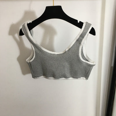 MI* new sports bra set elastic vest + boxer briefs