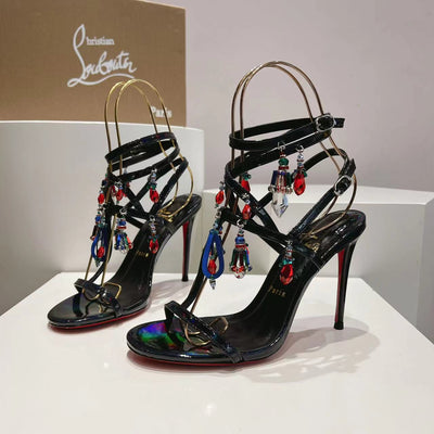 CL*24 new crystal jewelry tassel high heels 1:1 VIP