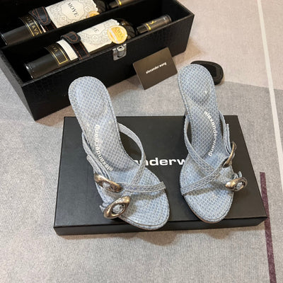 ALEXANDER* W new snake print cross sandals