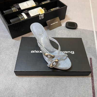 ALEXANDER* W new snake print cross sandals