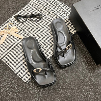 ALEXANDER* WANG* snake print cross sandals