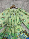 ALEMAIS 24SS Tie-strap Print Dress