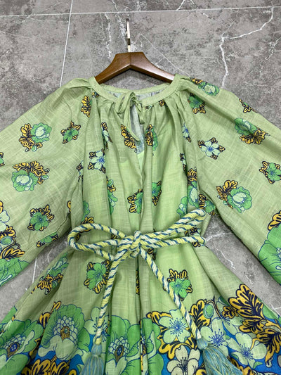 ALEMAIS 24SS Tie-strap Print Dress