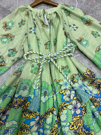 ALEMAIS 24SS Tie-strap Print Dress