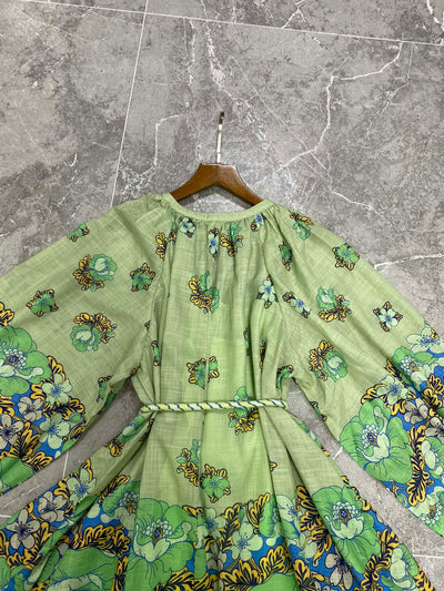 ALEMAIS 24SS Tie-strap Print Dress
