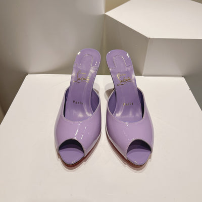 CHRIS* LOUB* 24SS Patent Leather Peep Toe High Heel Slippers 1:1 VIP