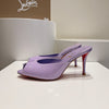 CHRIS* LOUB* 24SS Patent Leather Peep Toe High Heel Slippers 1:1 VIP