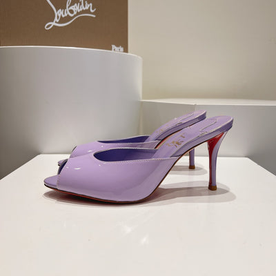 CHRIS* LOUB* 24SS Patent Leather Peep Toe High Heel Slippers 1:1 VIP