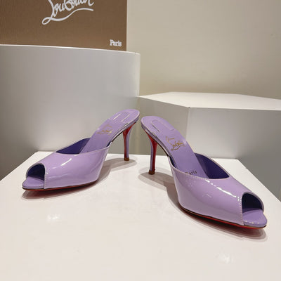 CHRIS* LOUB* 24SS Patent Leather Peep Toe High Heel Slippers 1:1 VIP