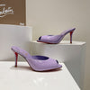 CHRIS* LOUB* 24SS Patent Leather Peep Toe High Heel Slippers 1:1 VIP