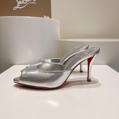 CHRIS* LOUB* 24SS Patent Leather Peep Toe High Heel Slippers 1:1 VIP