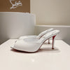CHRIS* LOUB* 24SS Patent Leather Peep Toe High Heel Slippers 1:1 VIP