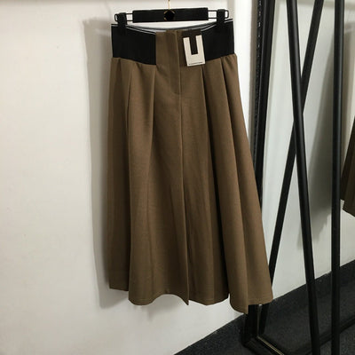 WA letter ribbon high waist suit skirt (3 colors)