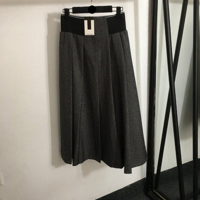 WA letter ribbon high waist suit skirt (3 colors)