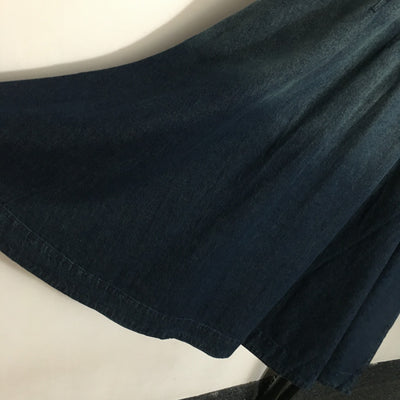 WA 24 letter webbing elastic high waist gradient denim skirt