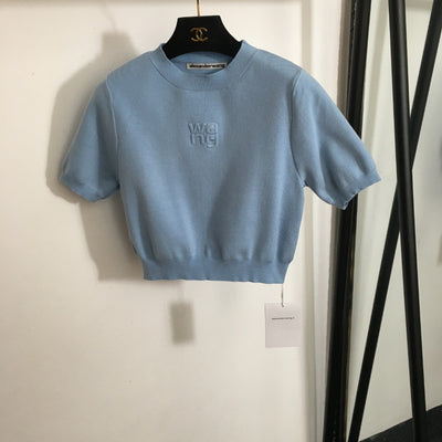 AW 24SS Embroidered Short Sleeve Sweater