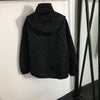 AW dark pattern jacquard letter zipper jacket + shorts sports suit