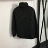 AW dark pattern jacquard letter zipper jacket + shorts sports suit