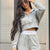 AW* Short Zipper Jacket + High Waist Wide Leg Pants