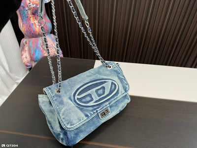 Dies* Denim Chain Messenger Bag