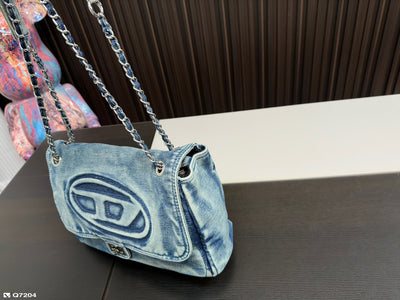 Dies* Denim Chain Messenger Bag