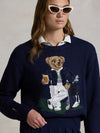 Ralph Laur* bear embroidered sweater